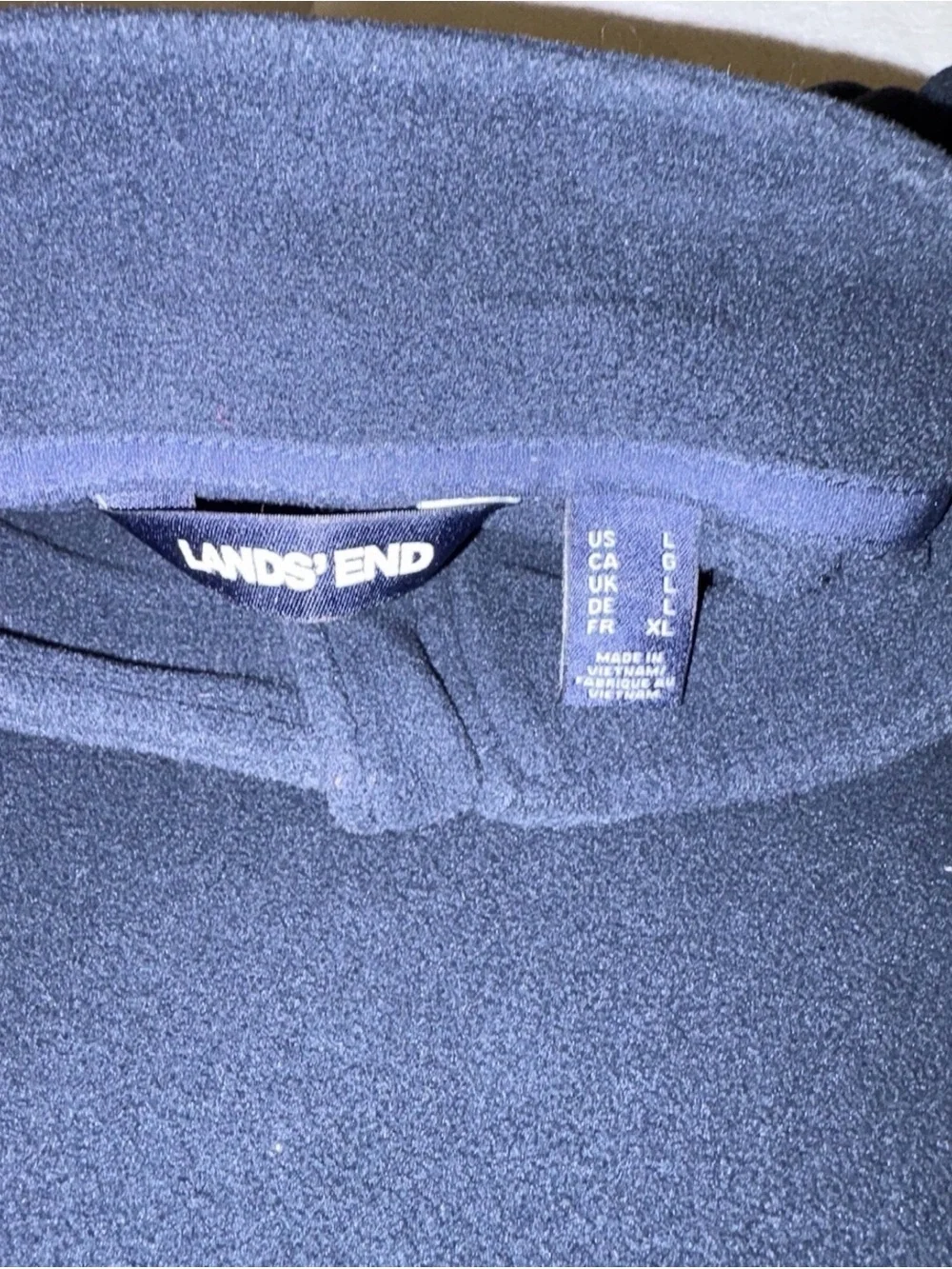 Men's Navy Quarter-Zip Pullover Sweater Land’s End Size Large